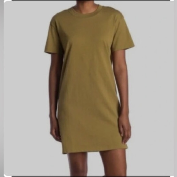 Madewell t-shirt dress Tina olive green size small cotton short sleeve - Picture 1 of 11